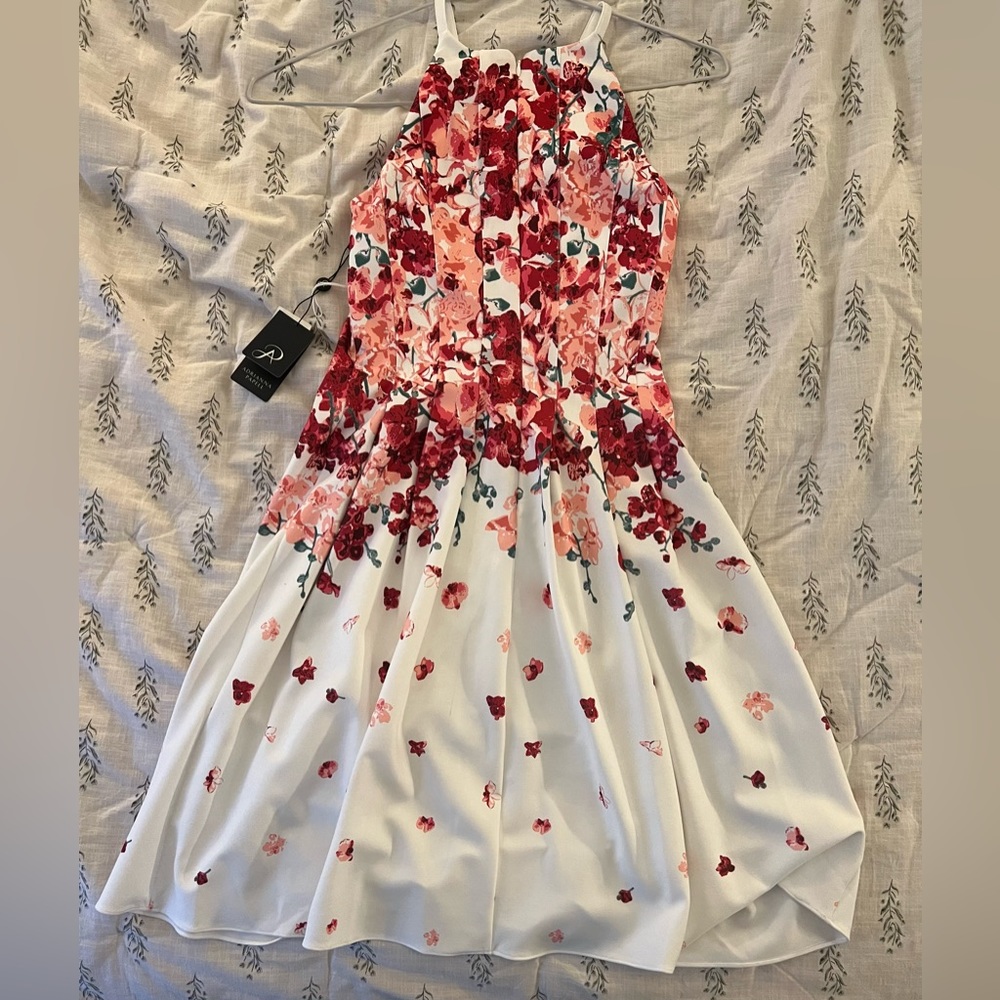 Adrianna Papell cute high neck floral dress NWT size 2
